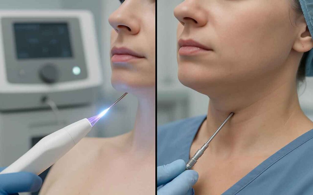 J-plasma vs liposuccion du cou : comparatif complet